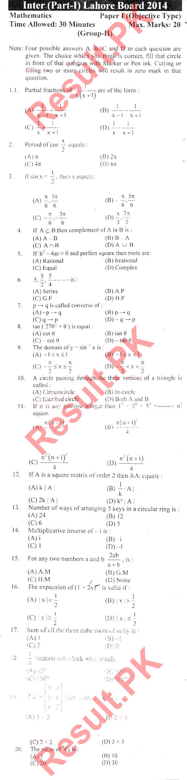 Mathematics intermediate 2 past papers