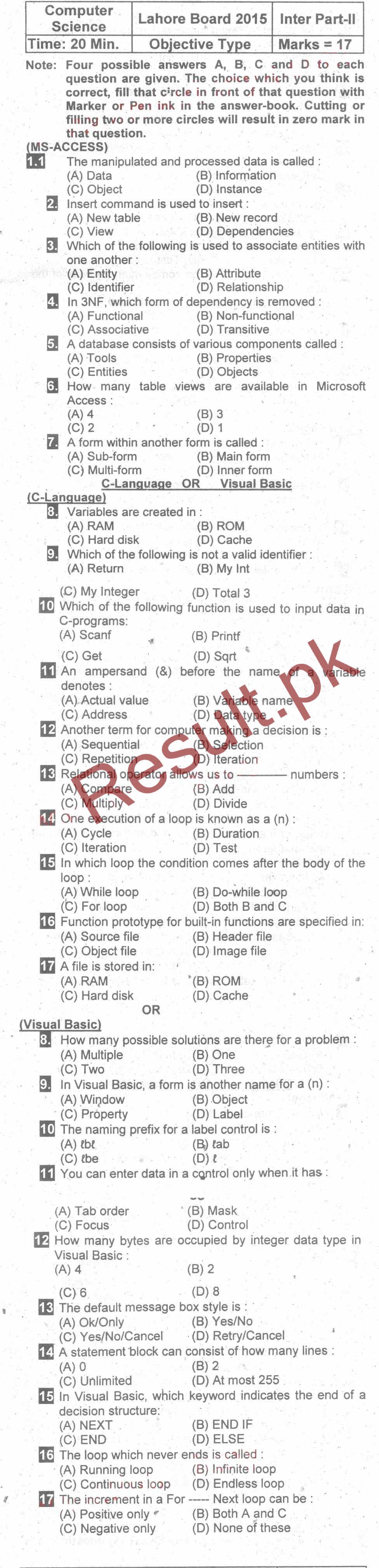 bise lahore matric result 2015 gazette