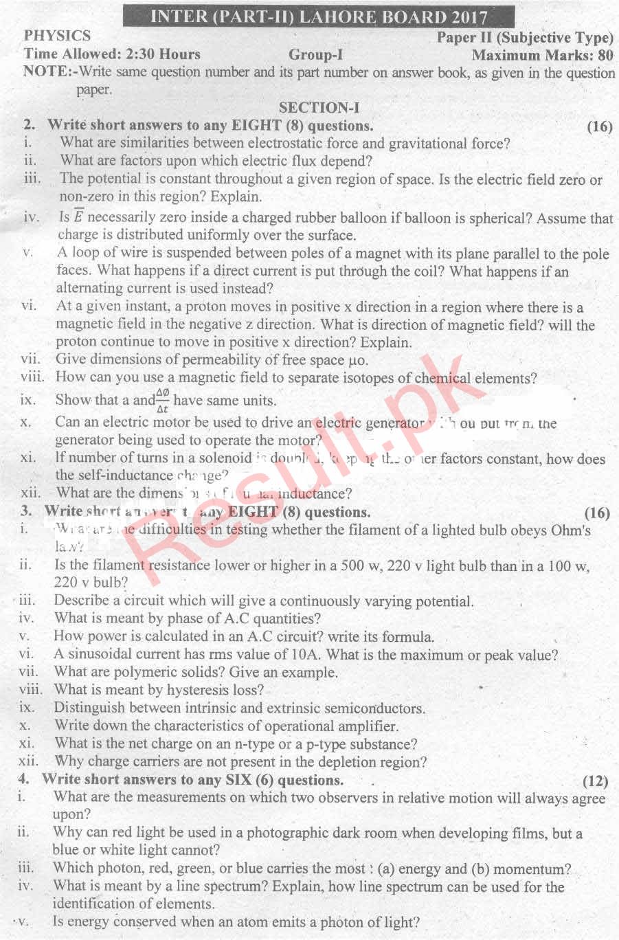 BISE Lahore Board 12th Class Result 2025 Gazette pdf Annual Download Biselahore