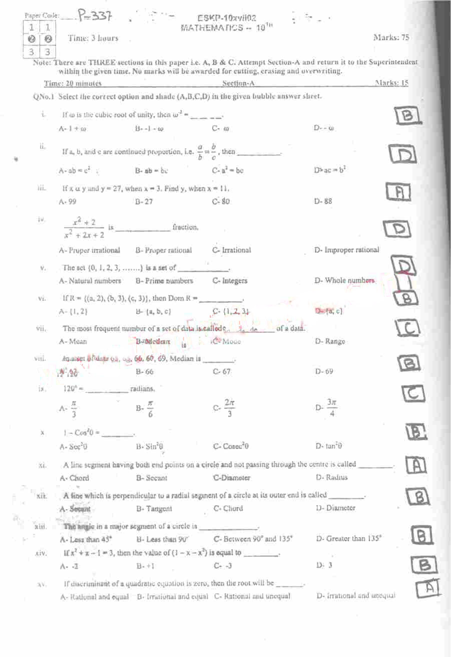 BISE Malakand Board Past Papers 2024 Matric, SSC Part 1 & 2, 9th & 10th