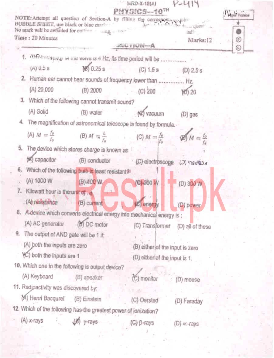 BISE Mardan Board Past Papers 2024 Matric, SSC Part 1 & 2, 9th & 10th