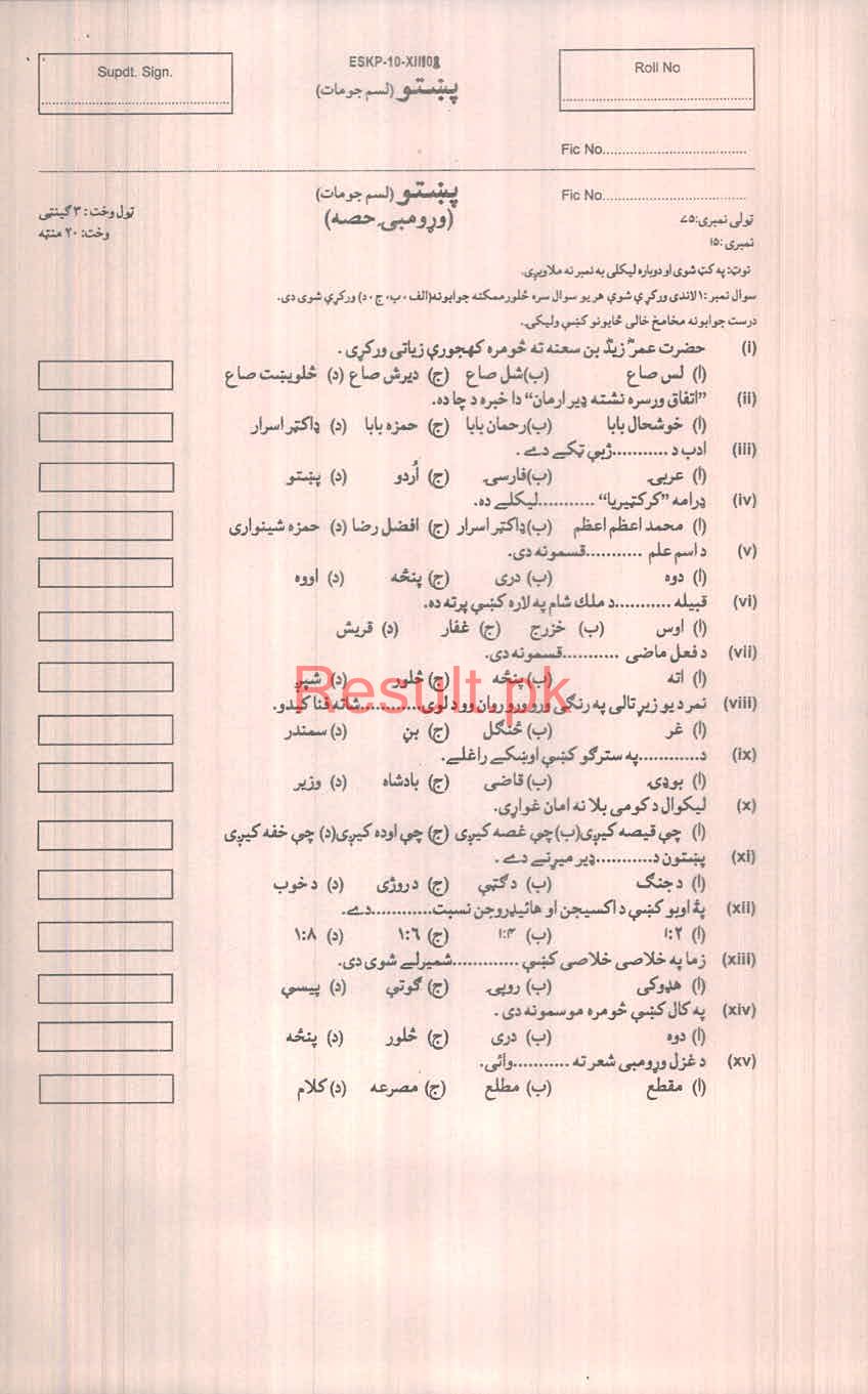 BISE Malakand Board Model Papers 2024 Matric, SSC Part 1 & 2, 9th