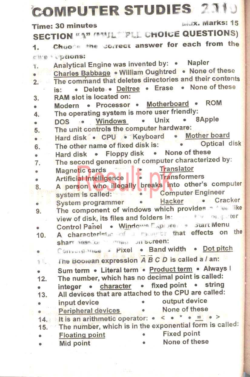 BSEK Karachi Board Past Papers 2024 Matric, SSC Part 1 & 2, 9th & 10th