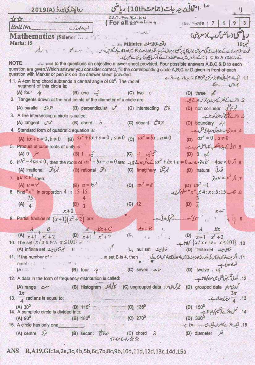 BISE Rawalpindi Board Past Papers 2025 Matric, SSC Part 1 & 2, 9th