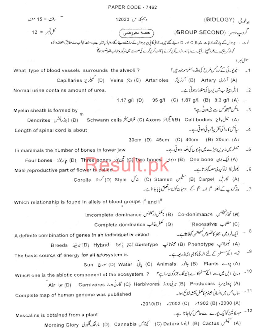 BISE DG Khan Board Past Papers 2024 Matric, SSC Part 1 & 2, 9th & 10th