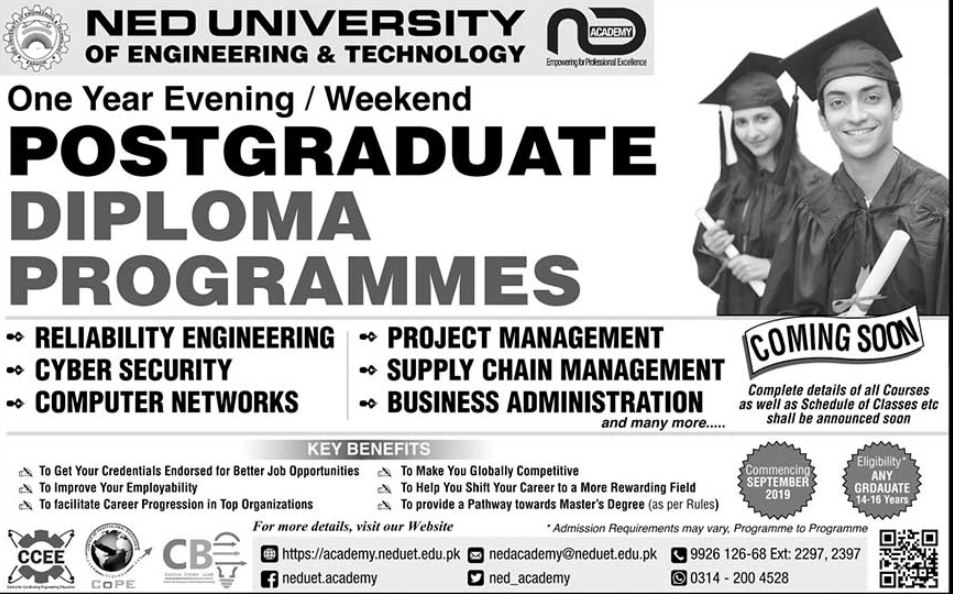 NED University Diploma Admissions 2019