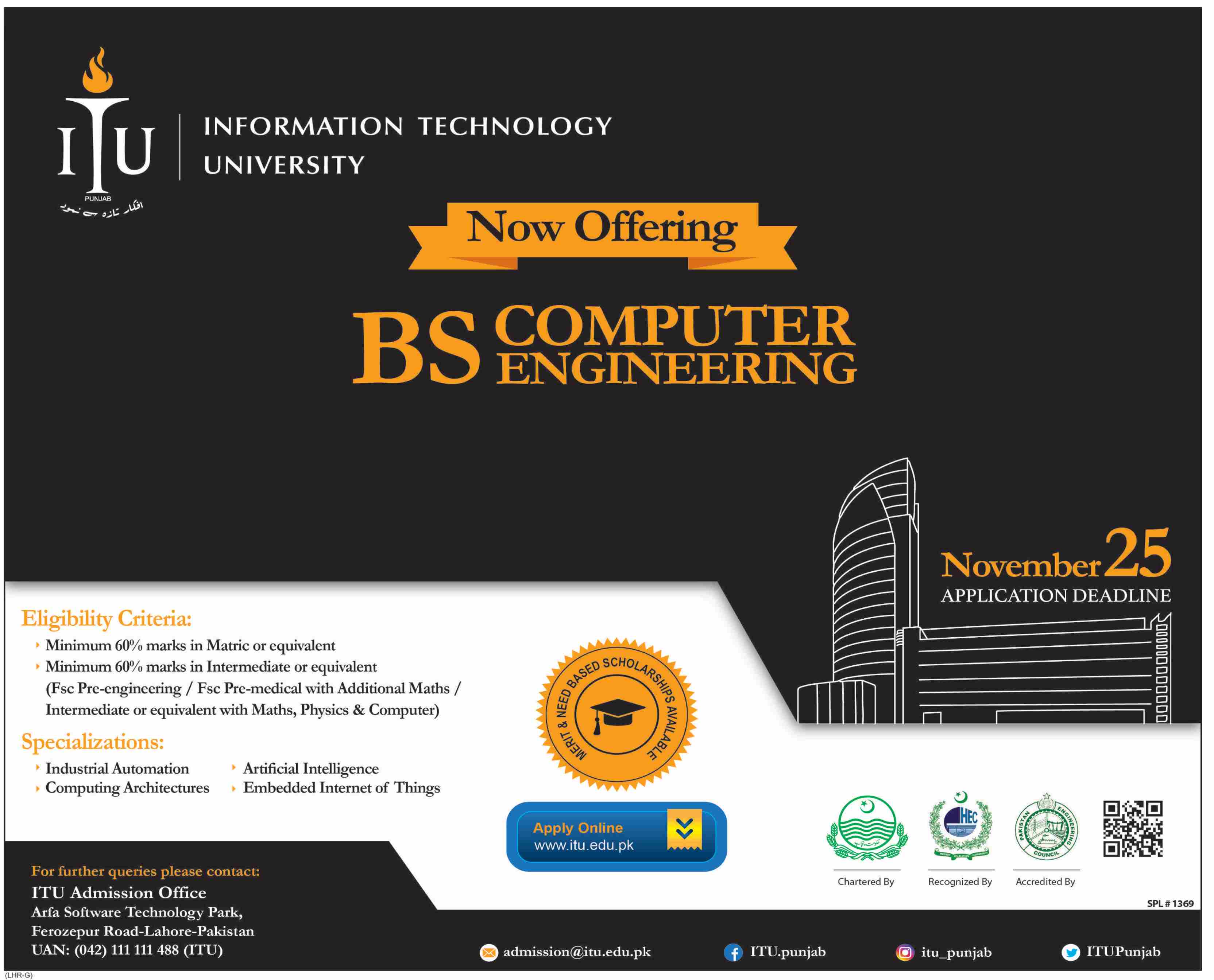 Information Technology University Admission 2020