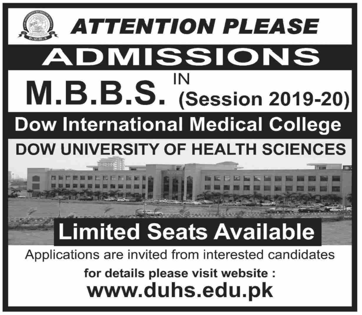 dow-international-medical-college-mbbs-admissions-2020-result-pk