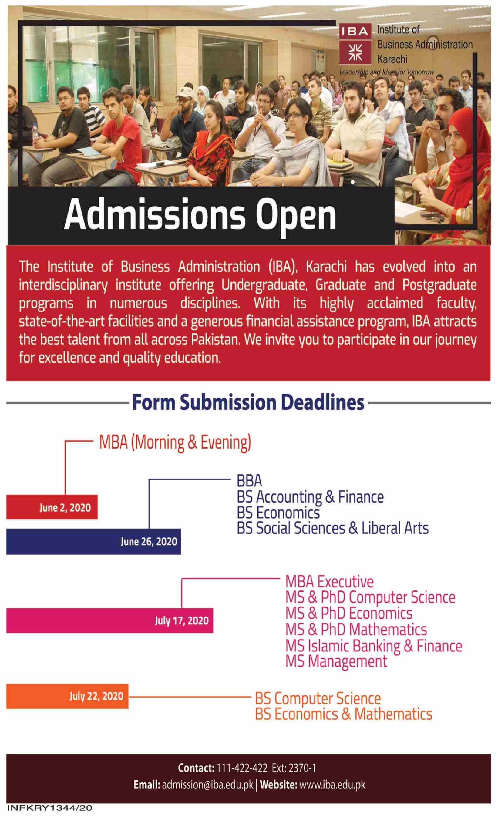 Institute of Business Administration Karachi Admissions 2020