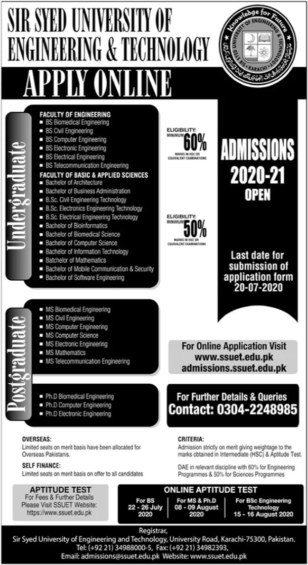 sir-syed-university-announces-undergraduate-admission-test-result-2021