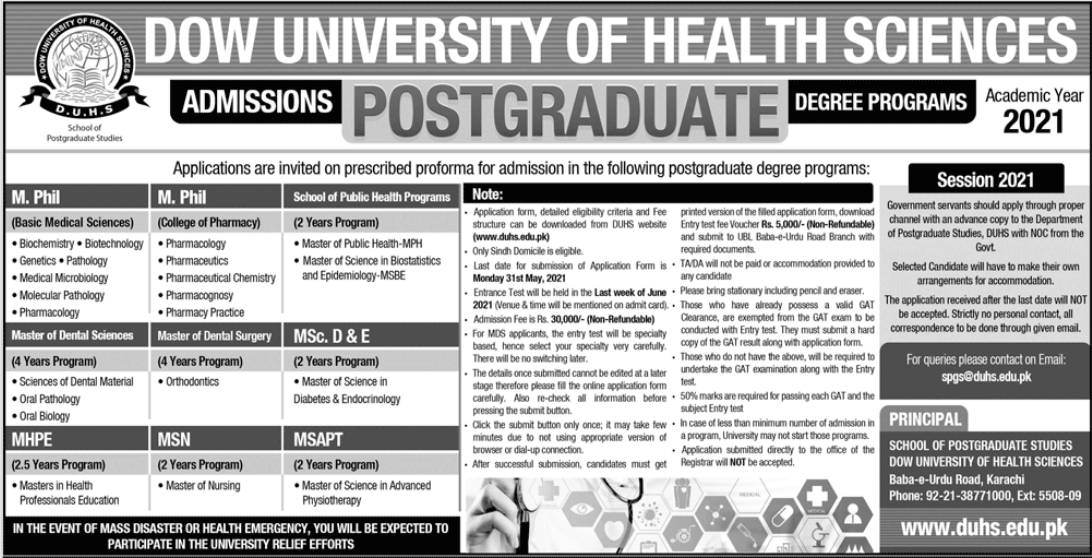 dow-university-of-health-sciences-m-phil-admissions-2021-result-pk