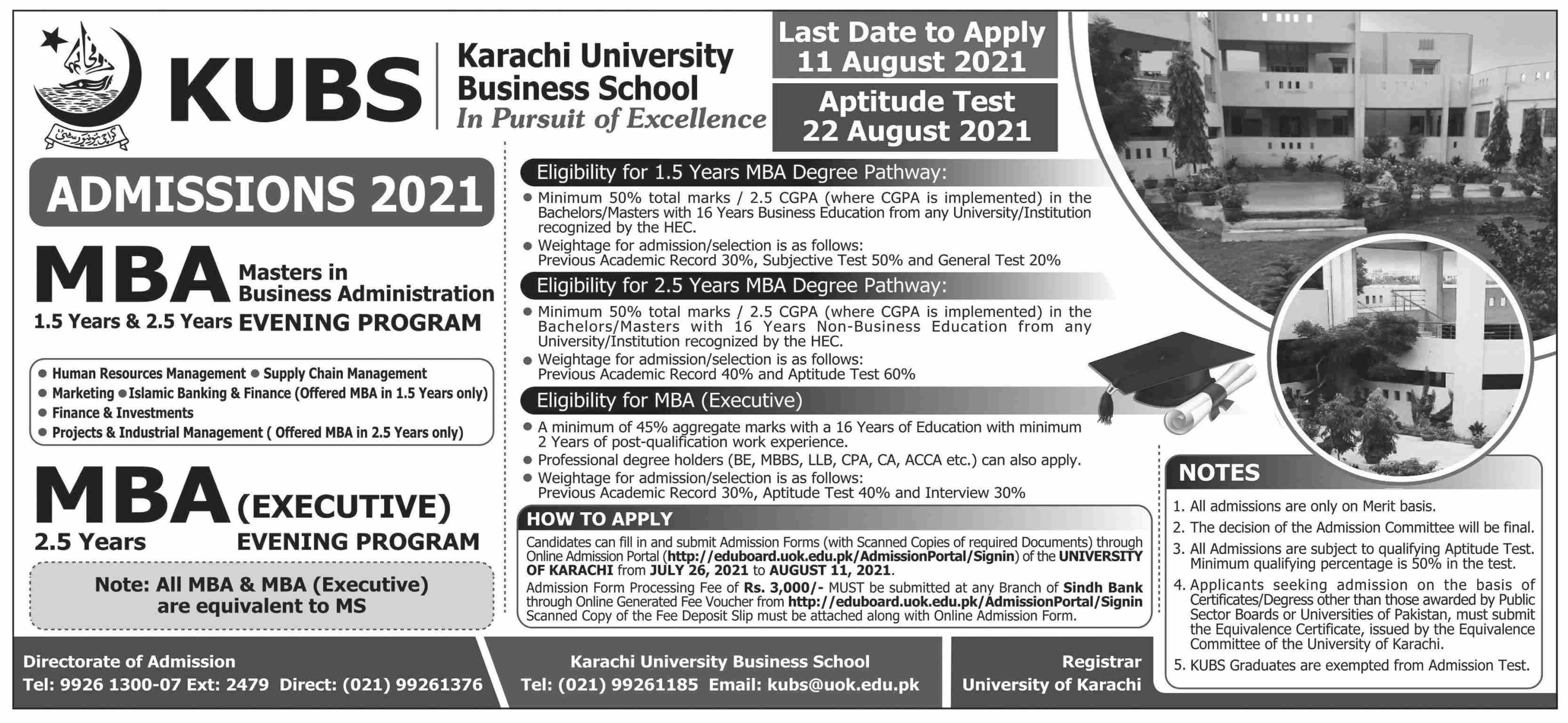 karachi-university-business-school-mba-admissions-2021-result-pk