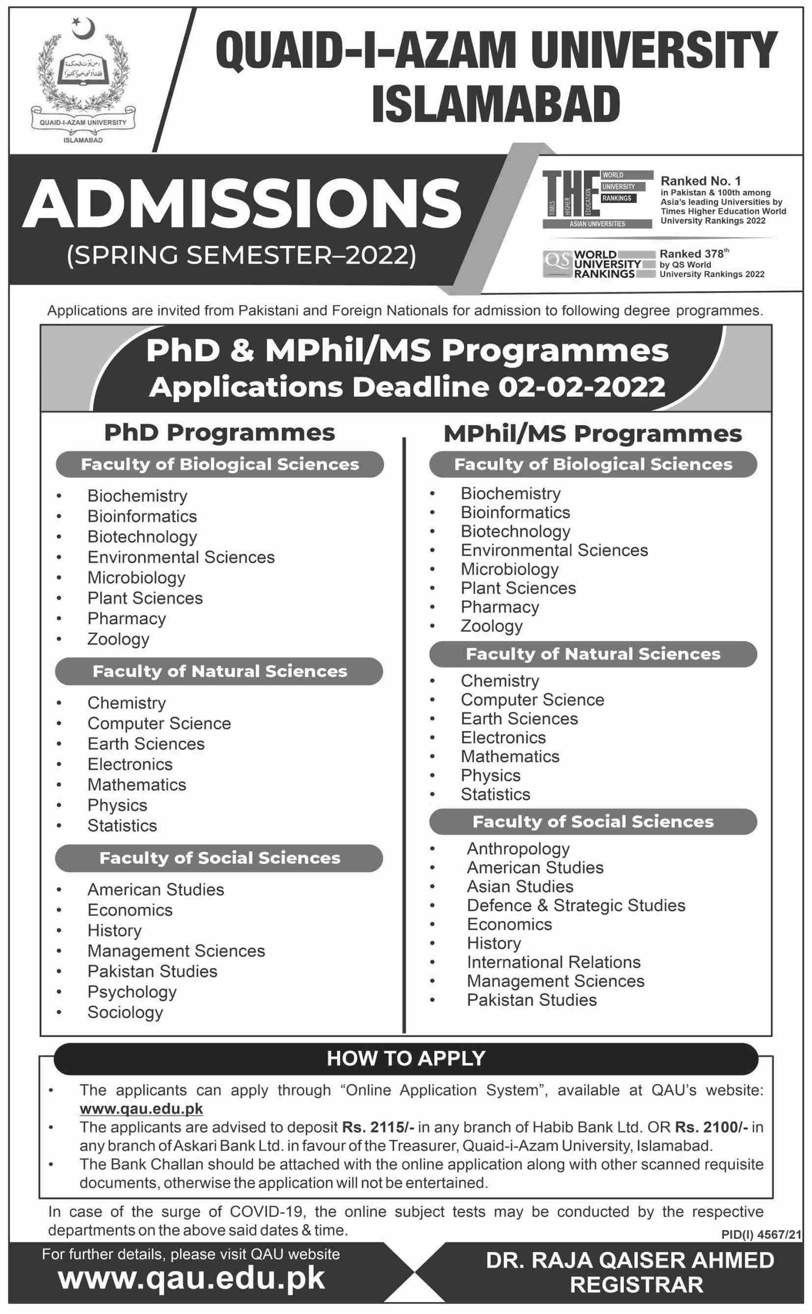 phd law admission in pakistan 2022