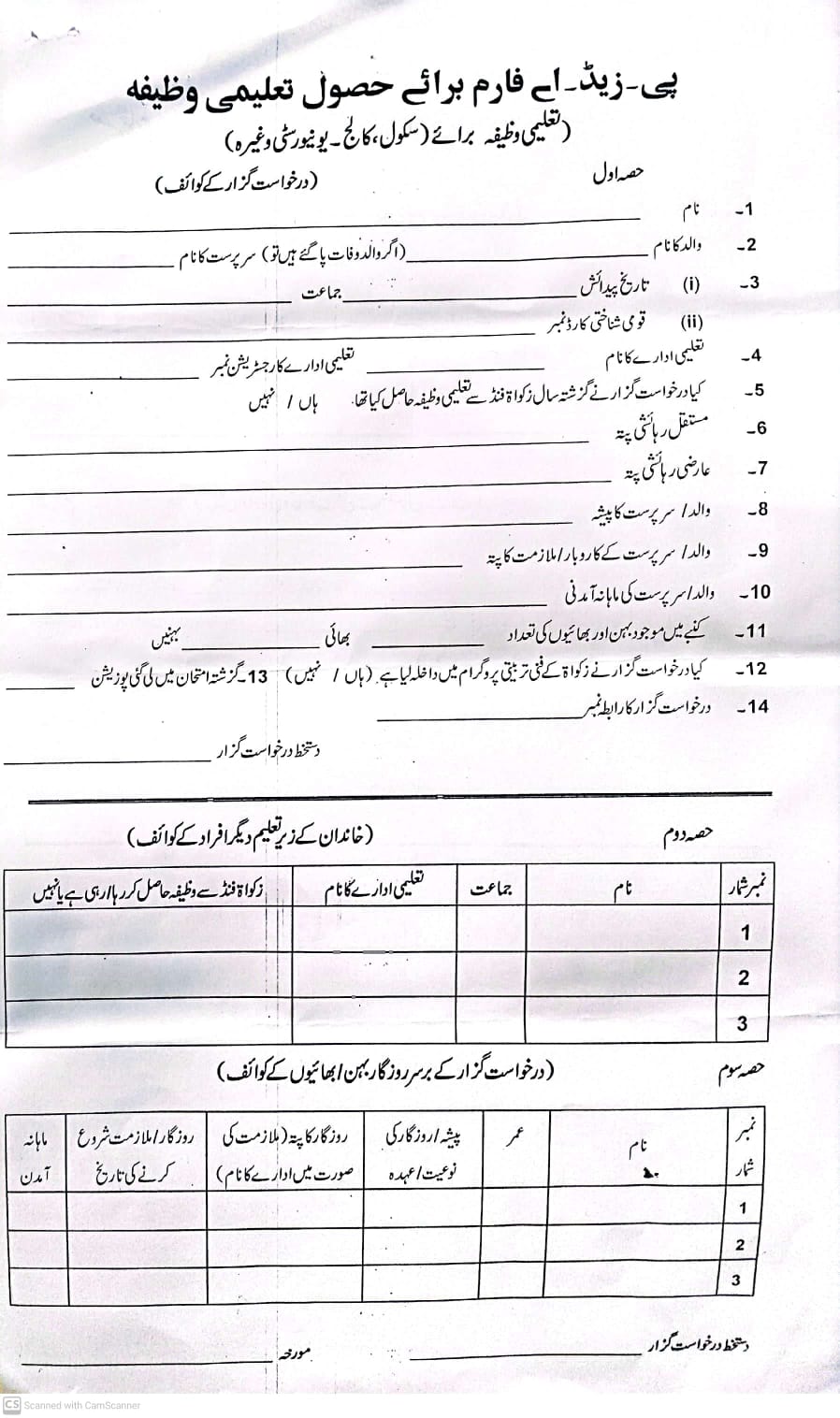 Hazara University PZA ZAKAR Scholarships 2021 2022 Result.pk