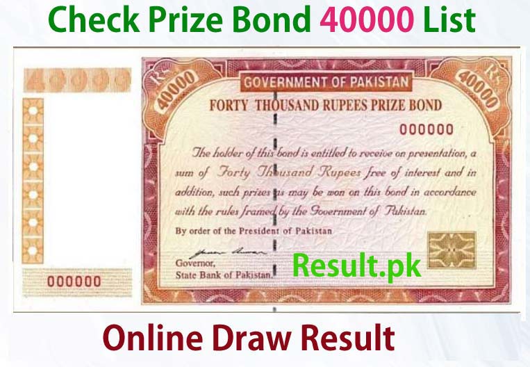 40000 Rs Prize Bond Draw List  21 Result 2022 Muzaffarbad