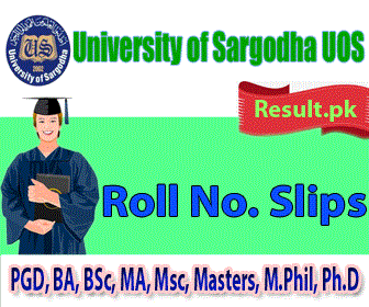UoS Roll Number Slips for ADP and MA MSc Exams 2025 UoS Roll Number Slips for ADP and MA MSc Exams 2025