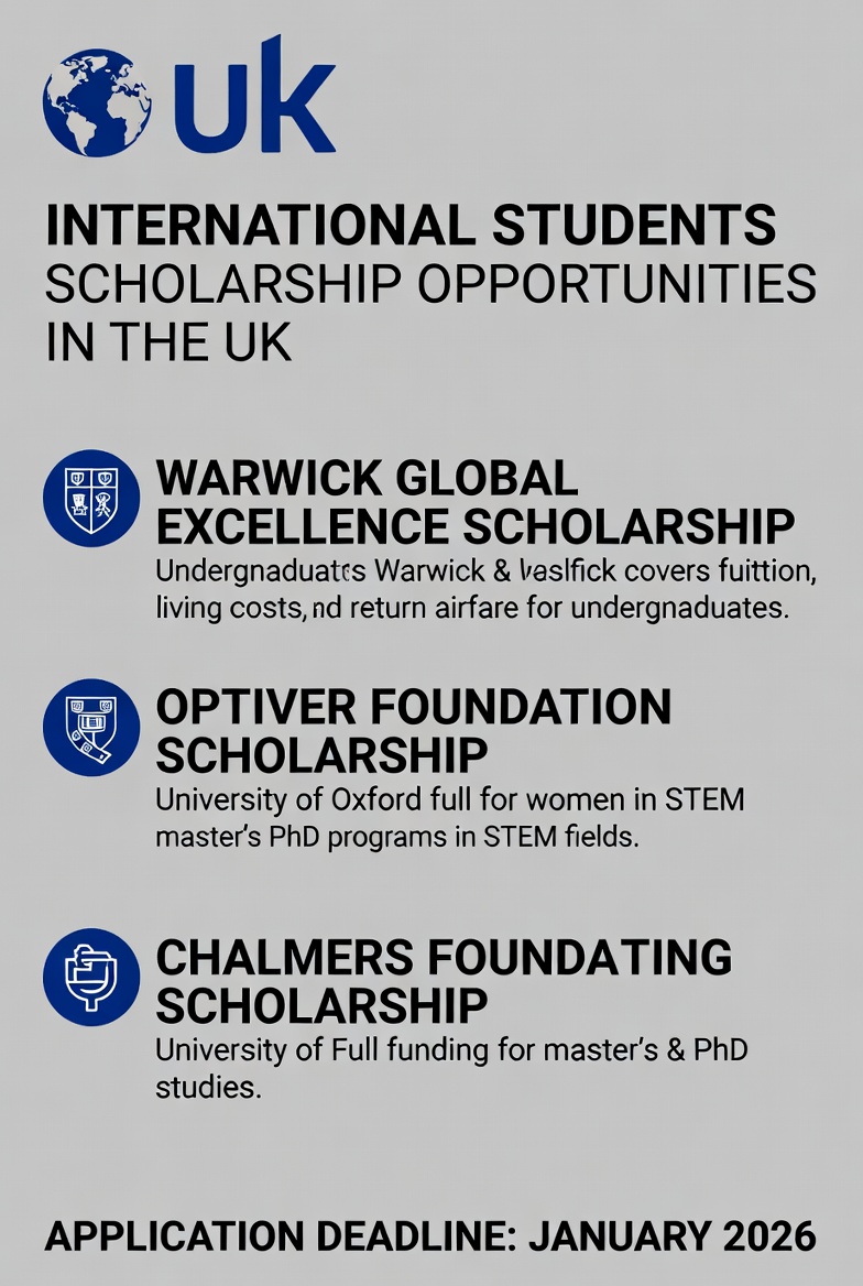 Apply for UK University Scholarships for 2026 BS MS PhD Programs