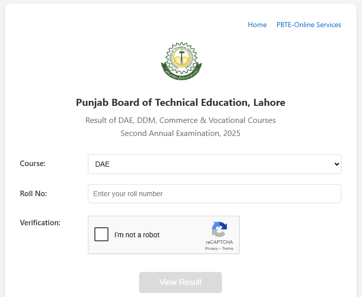 PBTE DAE DDM Commerce & DIT 2nd Annual Exams 2025 Results