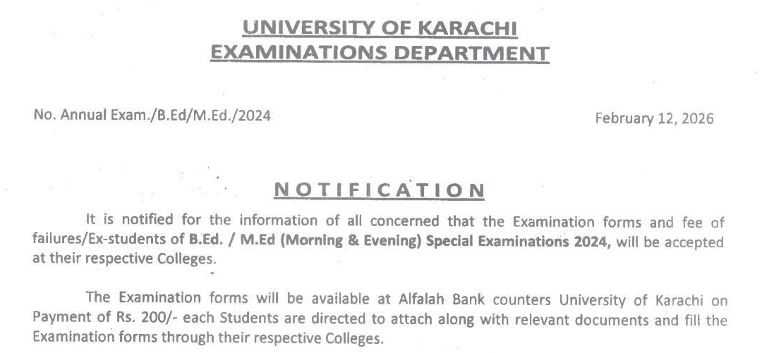 KU Announces Schedule for B Ed M Ed Annual Exams 2024 Forms
