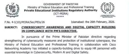 Islamabad Private Schools Mandate AI and Digital Training 2026