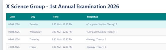 BSEK Karachi Matric 1st Annual Exams 2026 Date Sheet