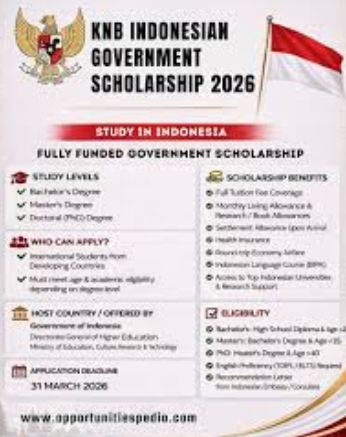 Indonesia KNB Scholarship 2026 for International Students