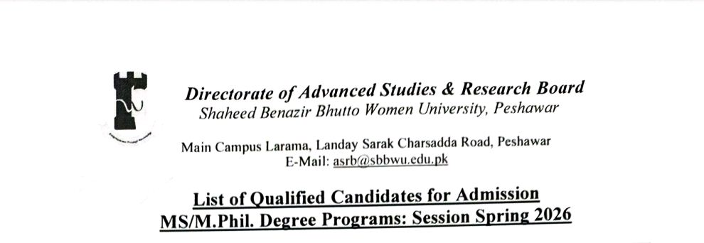 SBBU Announces Qualified Candidates List for Spring Admissions 2026