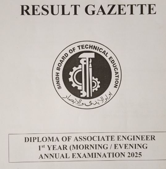 SBTE Karachi Announces DAE 1st Year Annual Exam Result 2025