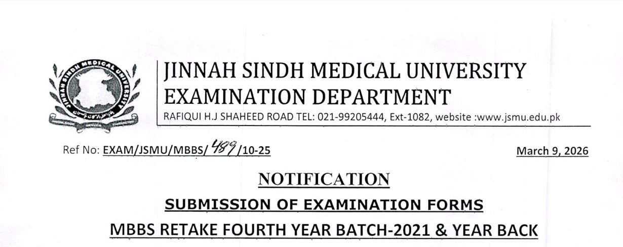 JSMU Exam Form Submission Notice 2026 for MBBS Retake Exams Announced