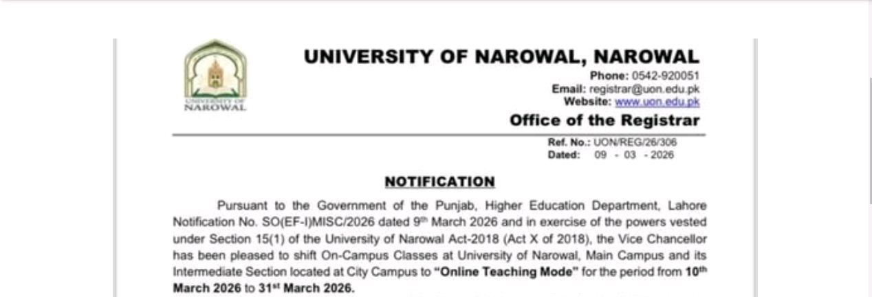 UON Releases Online Classes Notice 2026