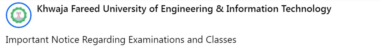 KFUEIT Online Classes Notice 2026 Released