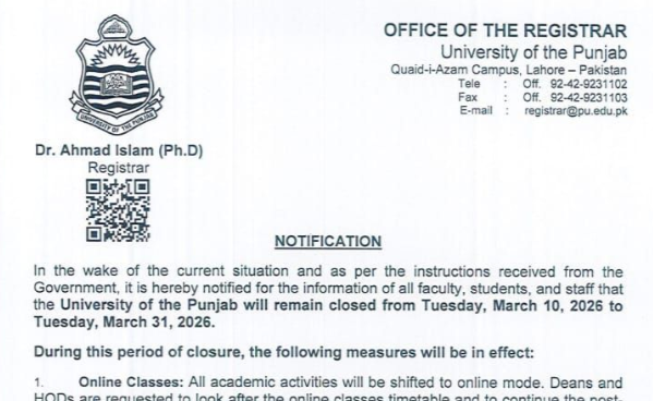 PU Shifts to Online Classes & Holiday Announcement