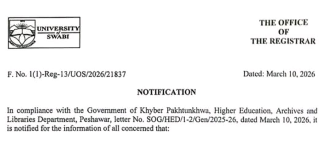 UoSwabi Releases Online Classes & Holidays Notice 2026