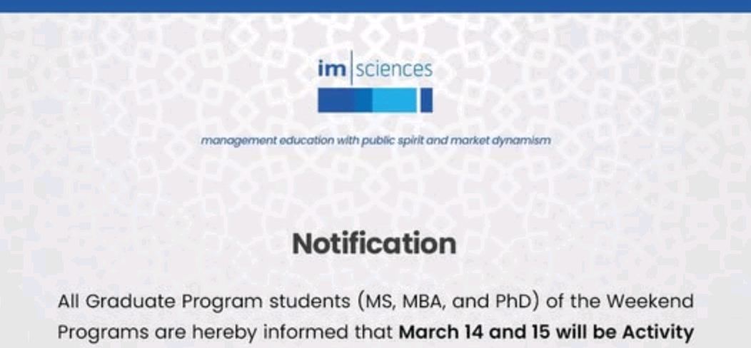 IMS Releases Activity Based Learning Notice 2026 for Weekend & PG Programs