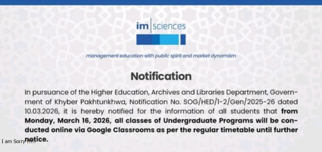 IMS Releases Online Classes Notice 2026