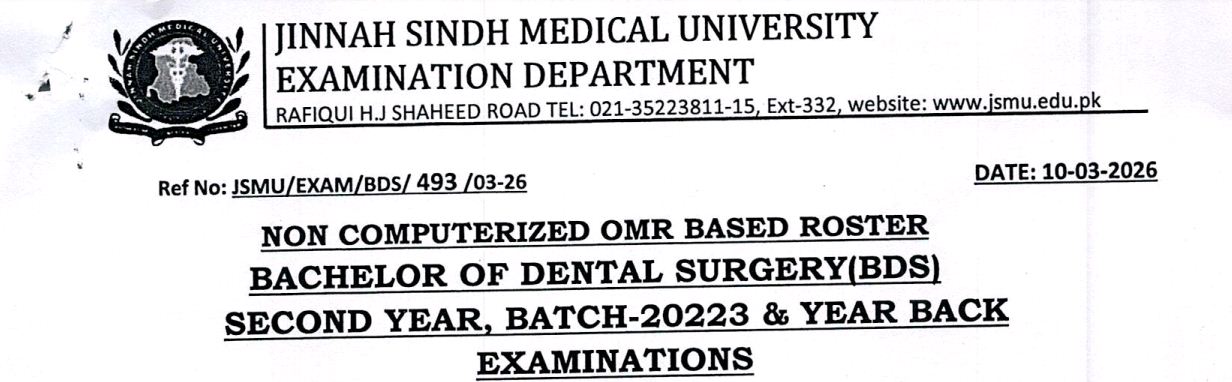 JSMU Exam Schedule 2026 Released for BDS 2nd Year Batch 2023 & Year Back Exams