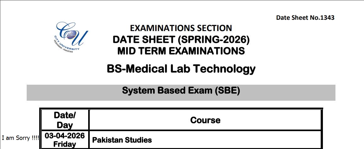CUSIT Date Sheet for UG & PG Programs 2026 Announced