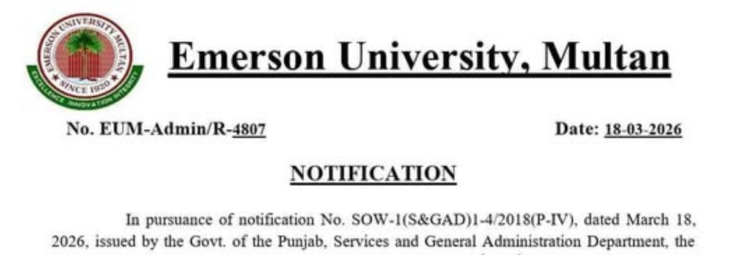 EUM Holidays Notice for Eid Ul Fitr 2026 Announced