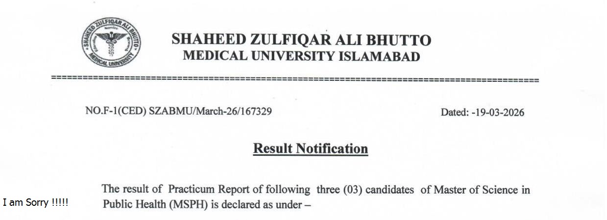 SZABMU Announced Result for MSPH Candidates 2026