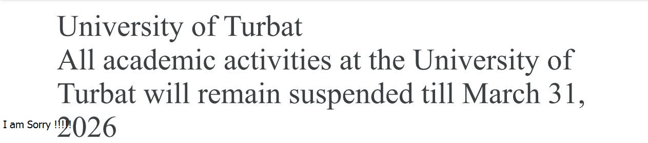 UoTurbat Announces University Closure Notice 2026 for March
