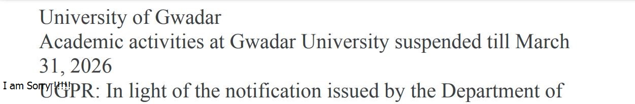 UOGWD University Closure Notice for March 2026 Issued