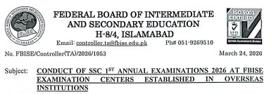 FBISE Special Facilitation for Overseas SSC Candidates
