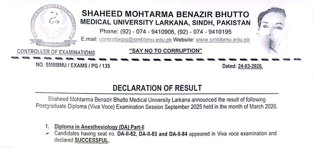 SMBBMUL DA Part II Viva Voce Results 2026 Announced