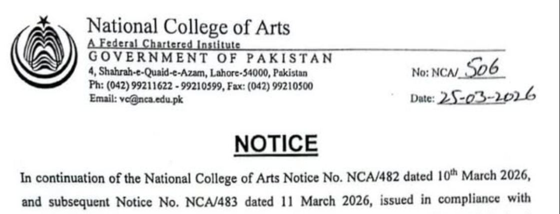NCA University Closure Notice for 27 March 2026 Announced