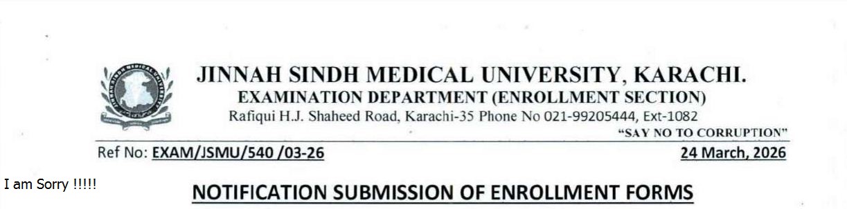 JSMU Releases BSN & Post RN Enrollment Form Submission Notice 2026