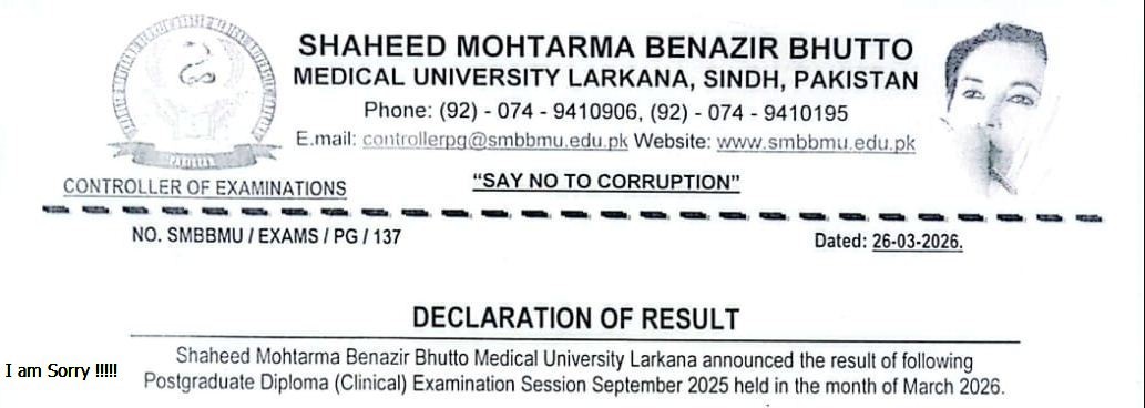 SMBBMU Result 2026 Announced for DDerm Clinical Exams