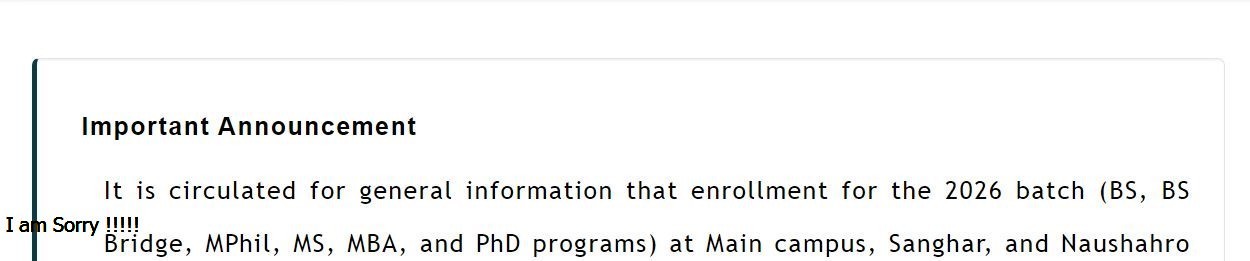 SBBU Application Submission Notice 2026 for UG & PG Programs