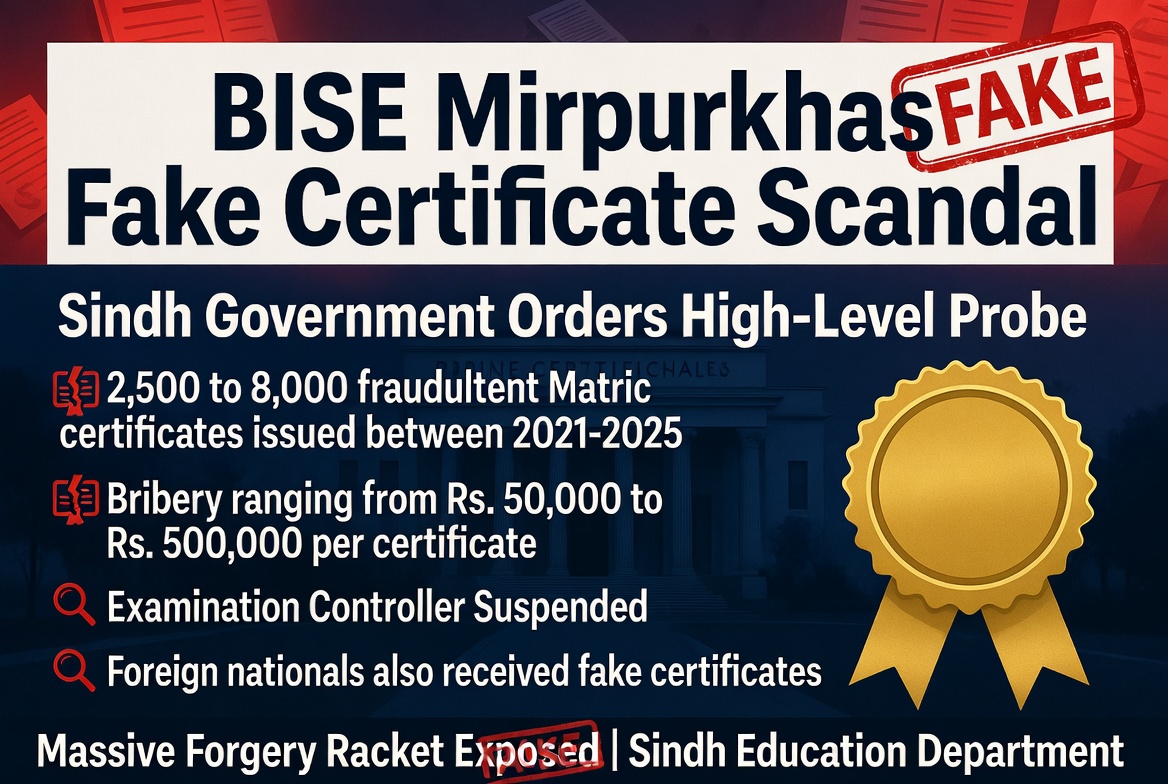BISE Mirpurkhas Investigated Over Fake Certificates Scandal
