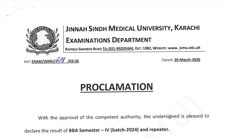 JSMU Result 2026 for BBA Semesters Announced