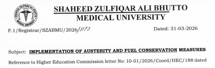 SZABMU Classes Commencement Notice 2026 Released